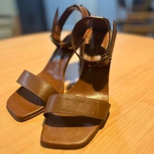 Bruno Valenti Brown Strappy Sandals with Ankle Strap